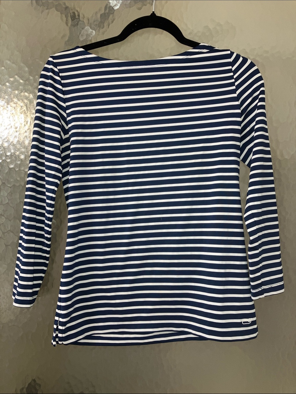 Vineyard Vines Sankaty Navy and White Striped Rashguard 3/4 Sleeves